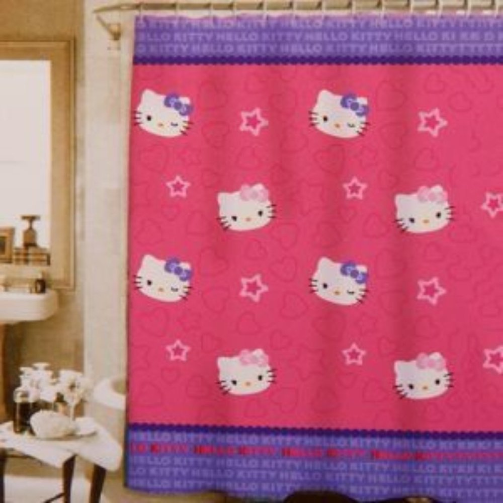 Sanrio Hello Kitty Shower Curtain Fabric Pink